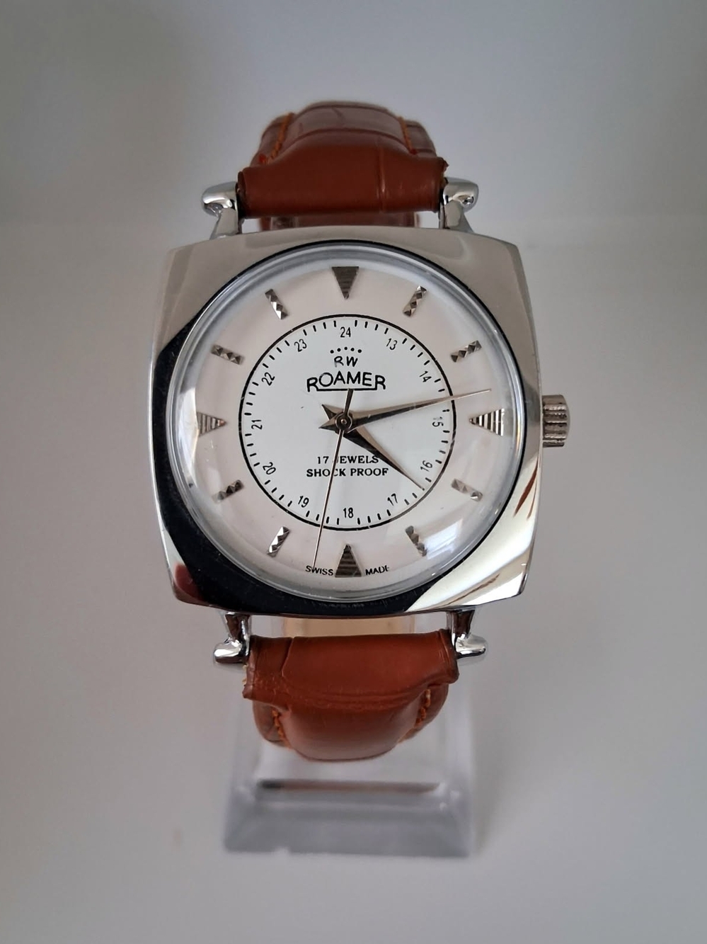 Vintage Roamer Men's Leather Mechanical Watch RARE